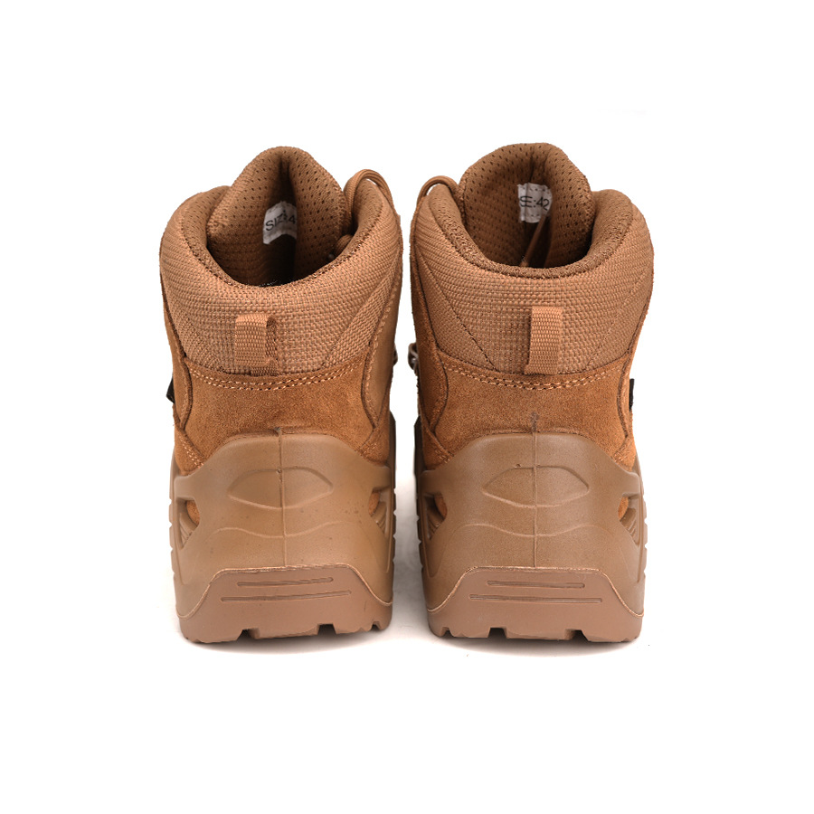 Pair of JS-L1103 waterproof combat safety boots heel view