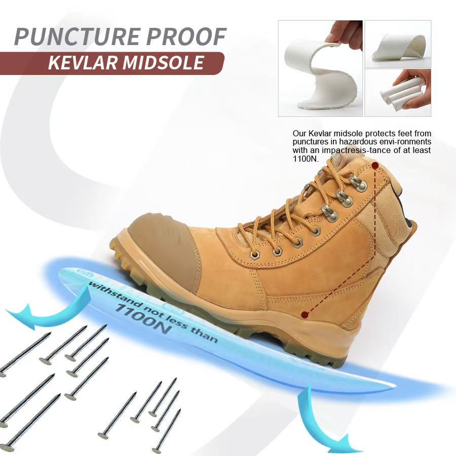 Anti-puncture midsole of JS-L1109 safety boots, puncture-resistant Kevlar layer