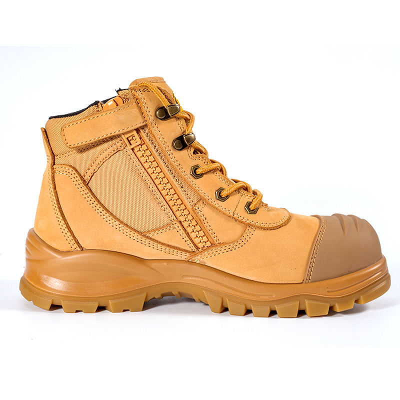 Top-grain nubuck leather upper of JS-L1106 safety shoes, durable and water-resistant
