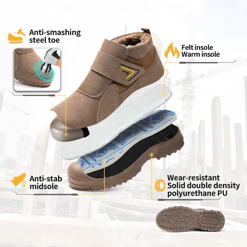 Reinforced steel toe cap anti-smash detail of JS-Y2004 winter safety boots