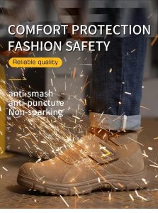 S-Y2004 high cut velcro winter welding safety boots, non-sparking nubuck leather anti-smash anti-puncture work b