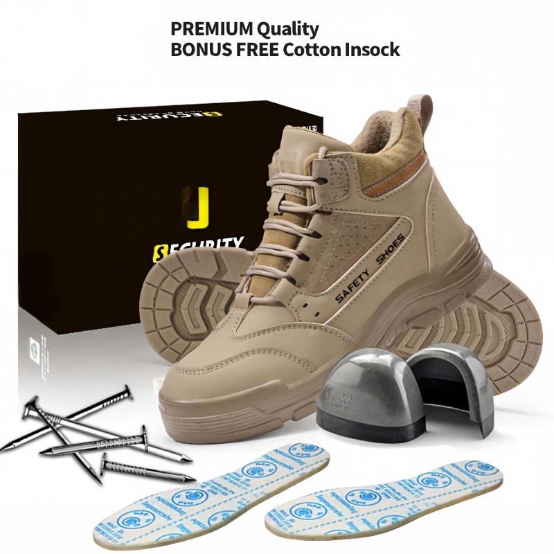 JS‑Y2002 Durable Industrial Safety Shoes with steel toe, anti‑puncture midsole & microfiber leather