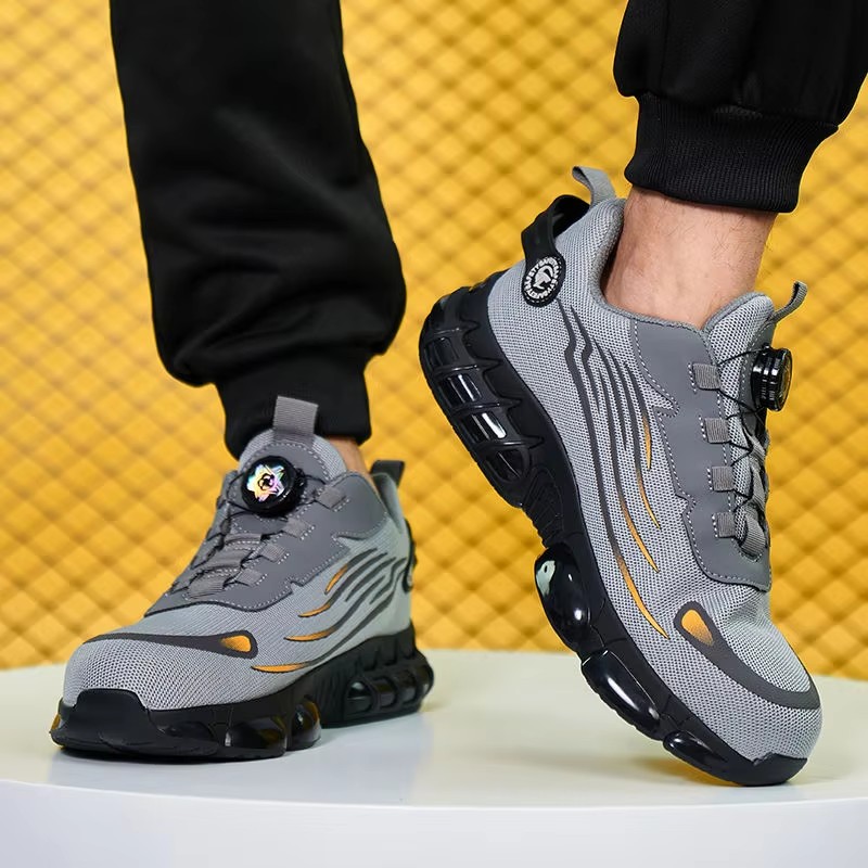 Air cushion shock absorbing SRC anti-slip rubber outsole of JS-Y2007 low cut safety work shoes