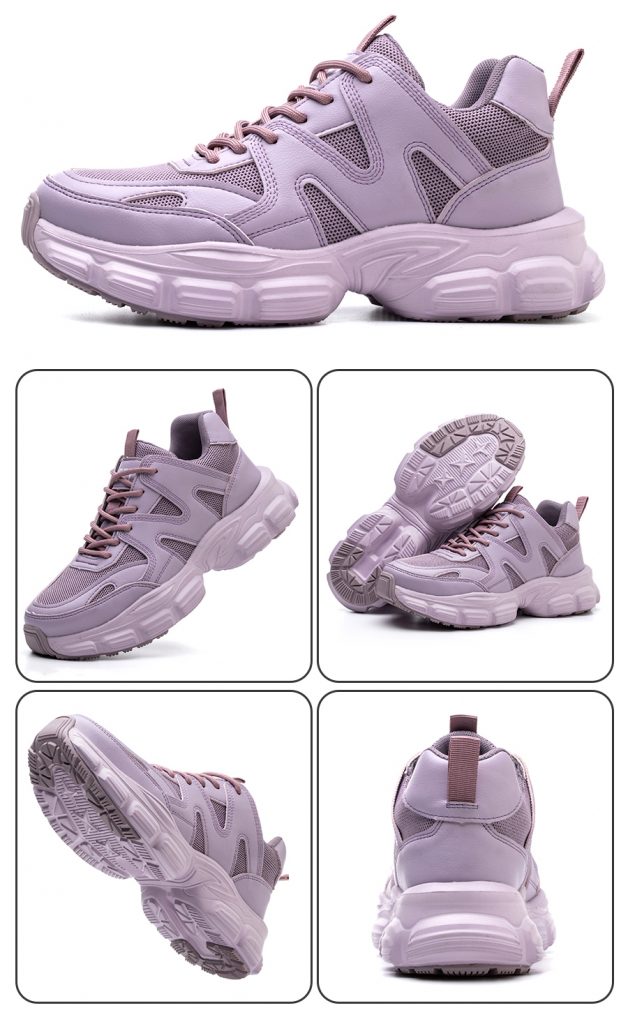 S-Y2006 women low cut safety shoes, microfiber fly knit upper steel toe anti-puncture lightweight MD slip outsole
