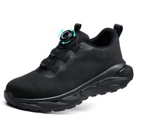JS-Y2012 Black Lace-Up Safety Work Shoes Steel Toe Anti-Smashing Kevlar Anti-Puncture Airtex Mesh Industrial Footwear