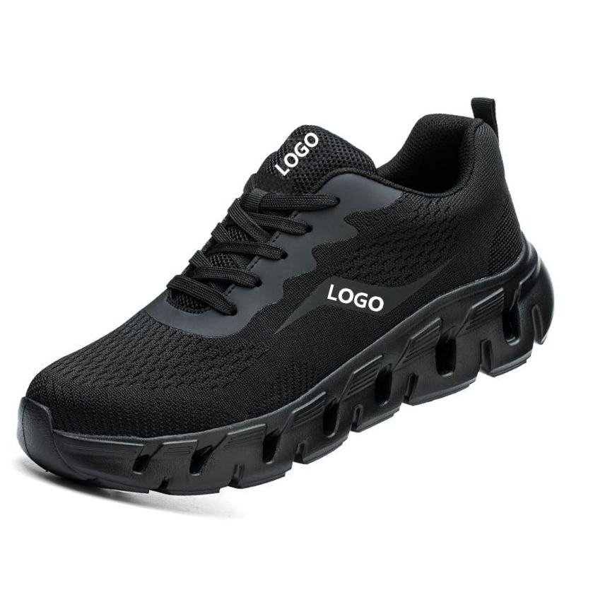 JS-Y2012 Black Lace-Up Safety Work Shoes